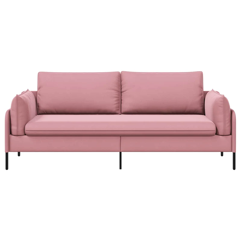 3-Seater Sofa Pink 222 x 81 x 89 cm Velvet