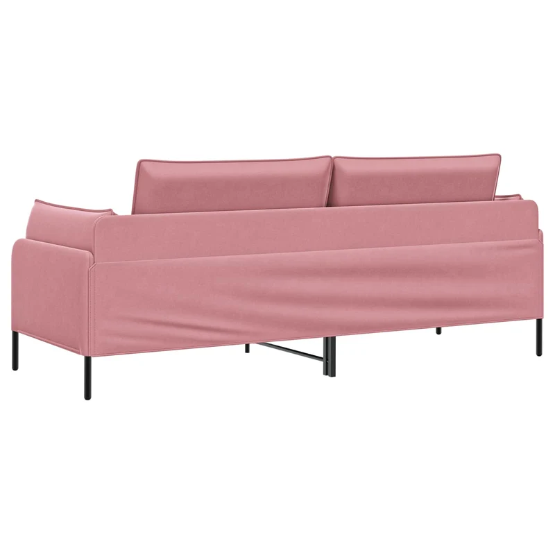 3-Seater Sofa Pink 222 x 81 x 89 cm Velvet