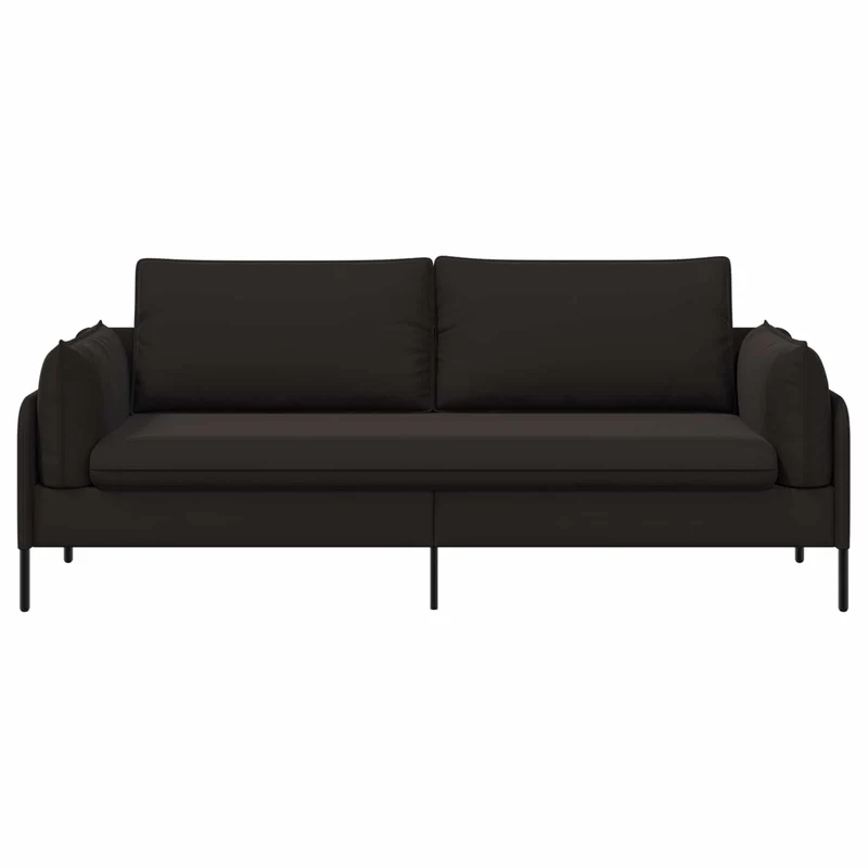 3-Seater Sofa Black 222 x 81 x 89 cm Velvet