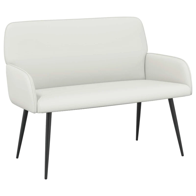 2 Seater Sofa with Metal Legs 2-Seater White Faux Leather