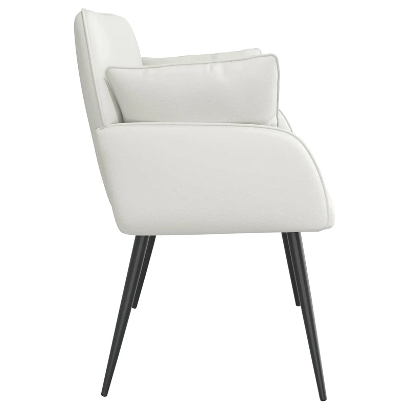 2 Seater Sofa with Metal Legs 2-Seater White Faux Leather