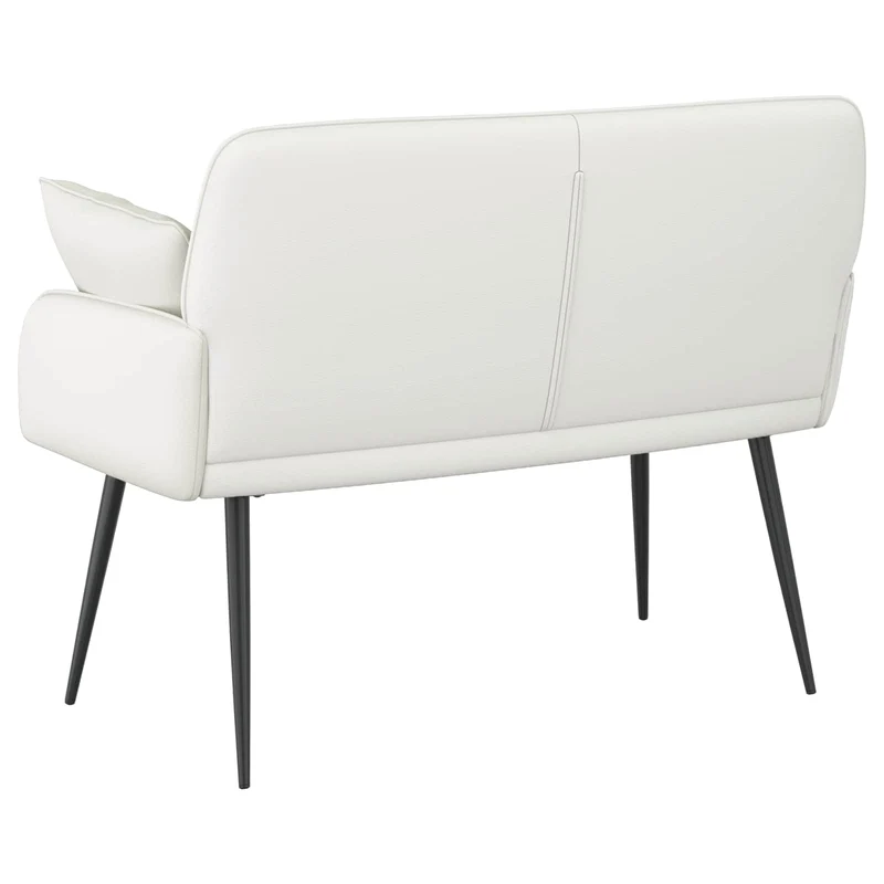 2 Seater Sofa with Metal Legs 2-Seater White Faux Leather