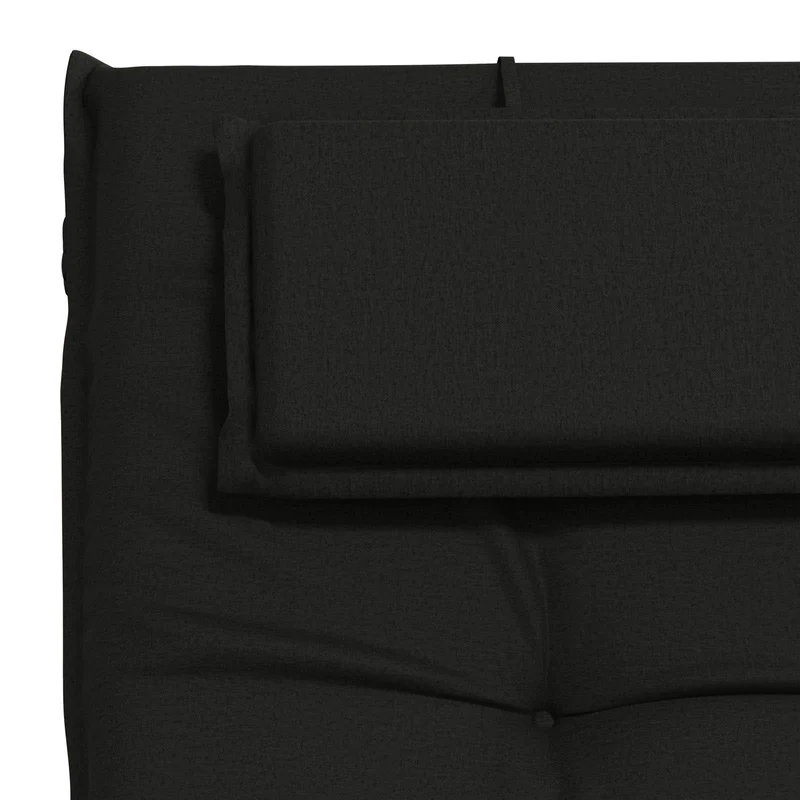 Sunlounger Cushion GEMERT 100% Polyester Black 190 x 60 x 9 cm