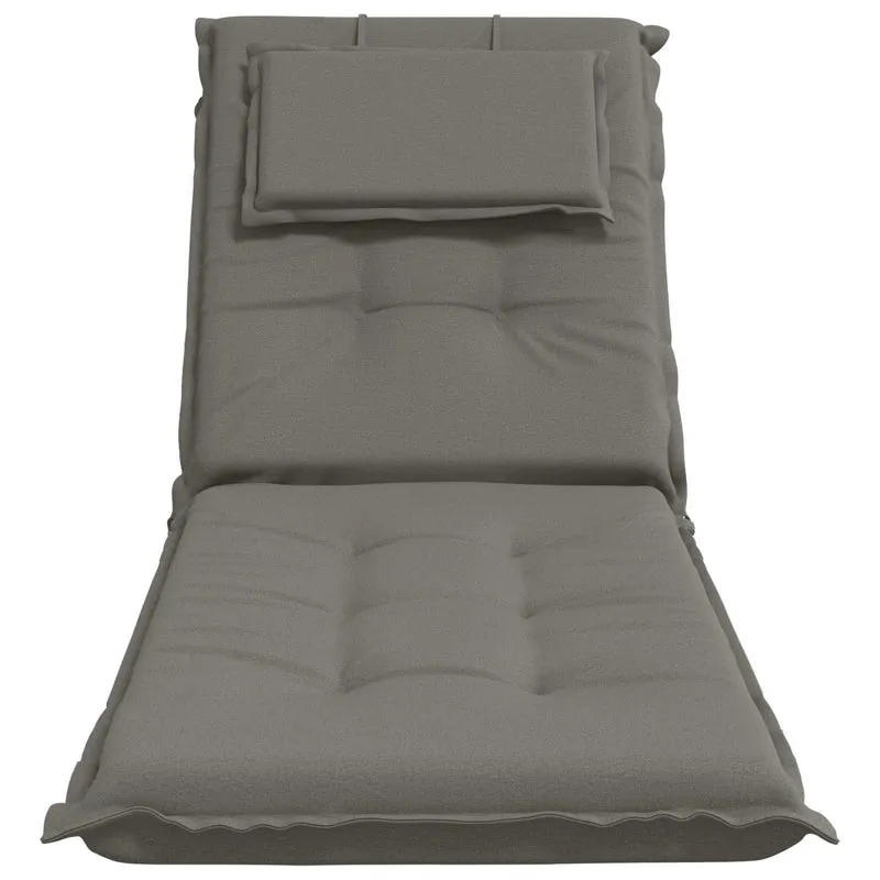 Sunlounger Cushion GEMERT 100% Polyester Grey 190 x 60 x 9 cm