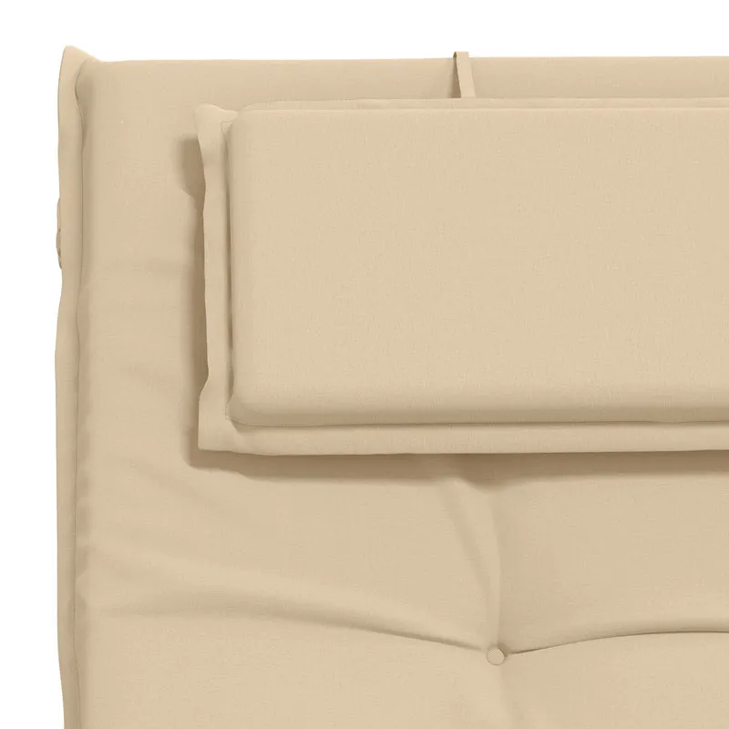 Sunlounger Cushion GEMERT 100% Polyester Cream 190 x 60 x 9 cm