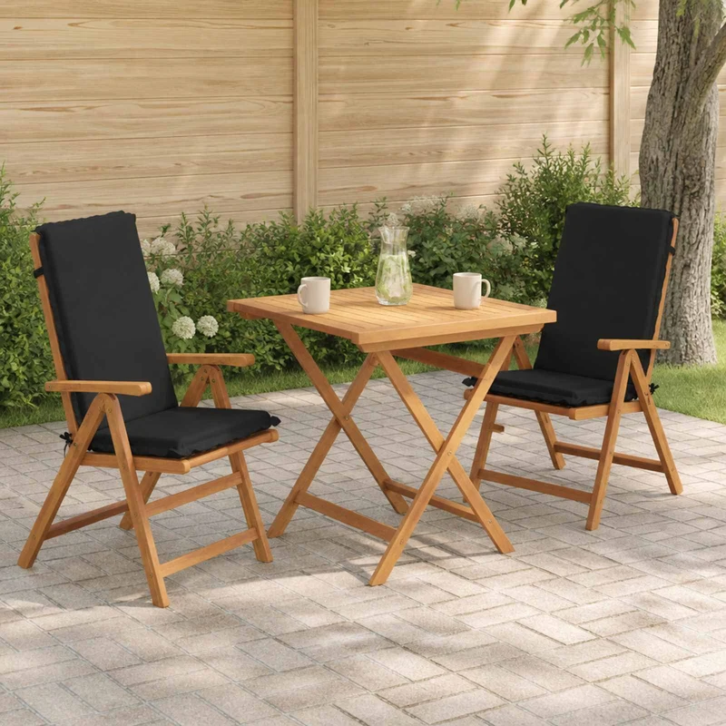 High Back Chair Cushion GEMERT 2 pcs 100% Polyester Black