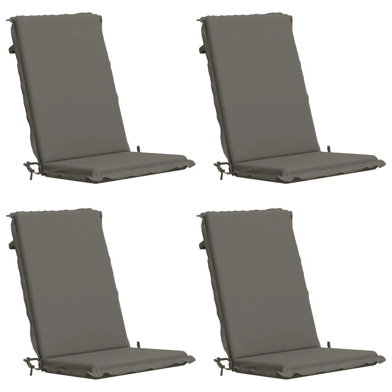High Back Chair Cushion GEMERT 4 pcs 100% Polyester Grey