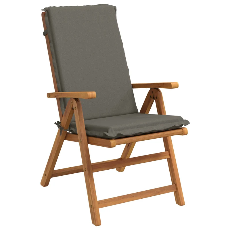 High Back Chair Cushion GEMERT 4 pcs 100% Polyester Grey