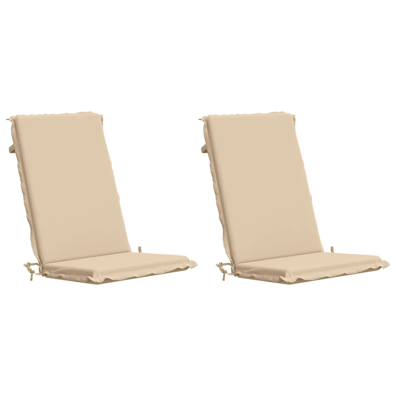 High Back Chair Cushion GEMERT 2 pcs 100% Polyester Cream