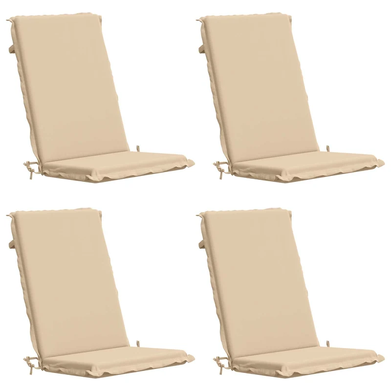 High Back Chair Cushion GEMERT 4 pcs 100% Polyester Cream
