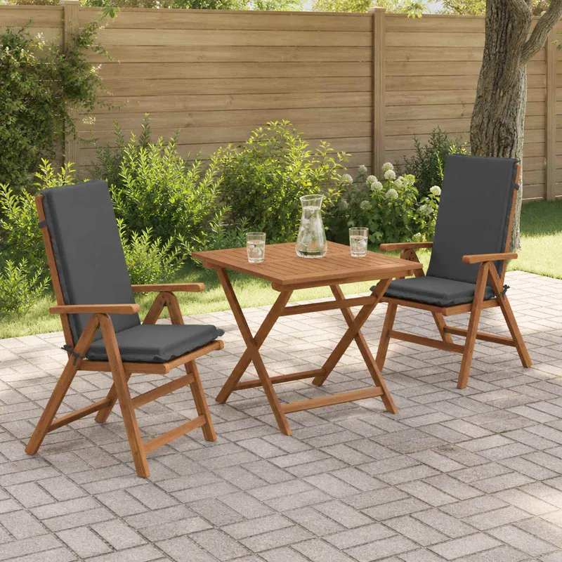 High Back Chair Cushion GEMERT 2 pcs 100% Polyester Anthracite