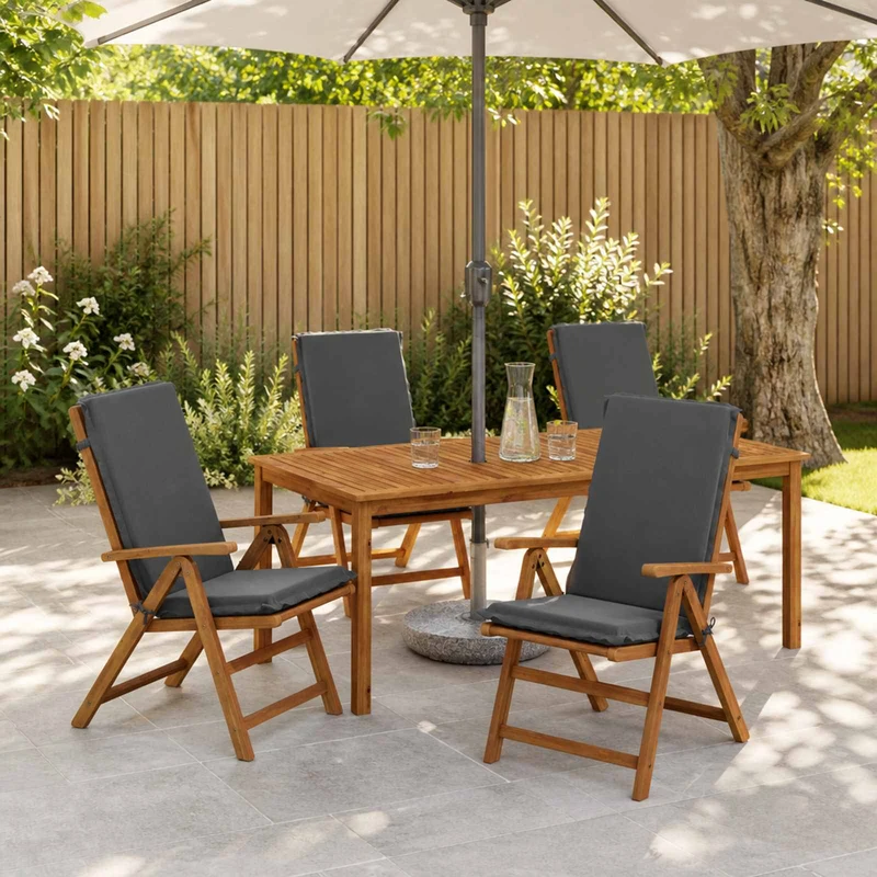 High Back Chair Cushion GEMERT 6 pcs 100% Polyester Anthracite