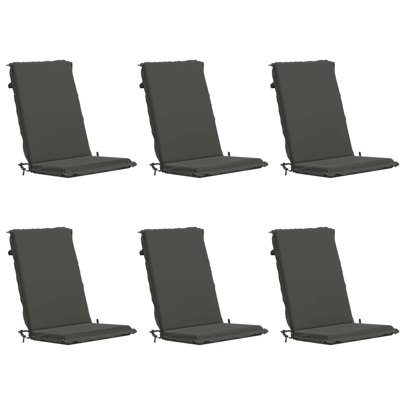 High Back Chair Cushion GEMERT 6 pcs 100% Polyester Anthracite