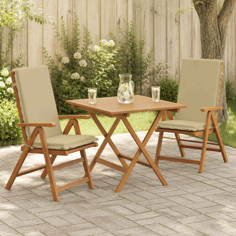 High Back Chair Cushion GEMERT 2 pcs 100% Polyester Beige