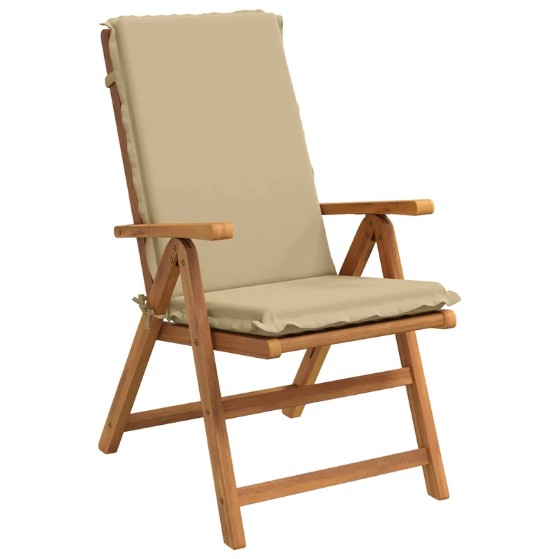 High Back Chair Cushion GEMERT 2 pcs 100% Polyester Beige
