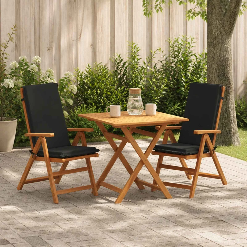 High Back Chair Cushion GEMERT 2 pcs 100% Polyester Black