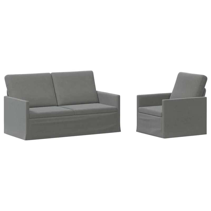 Sofa Set 2 pcs Dark Grey Velvet