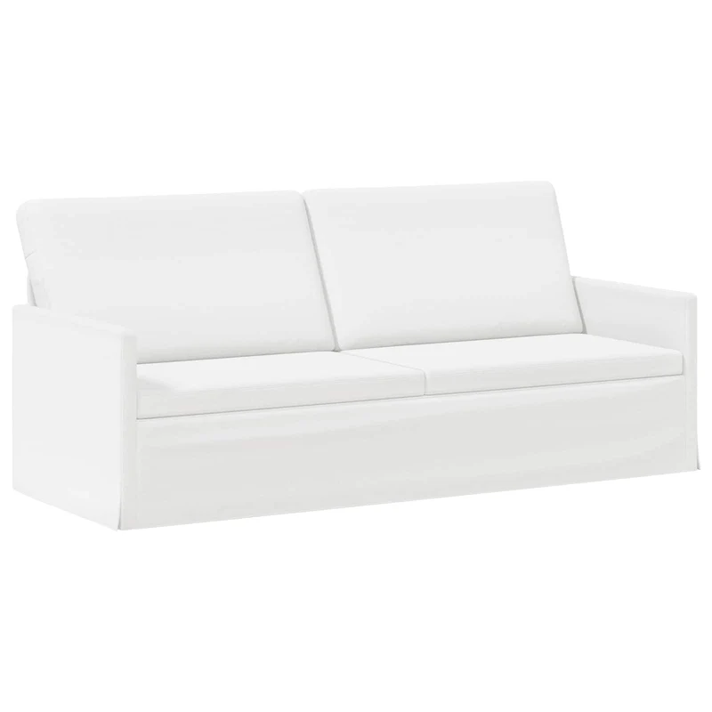 3 Seater Sofa White 190 x 81 x 82 cm Fabric