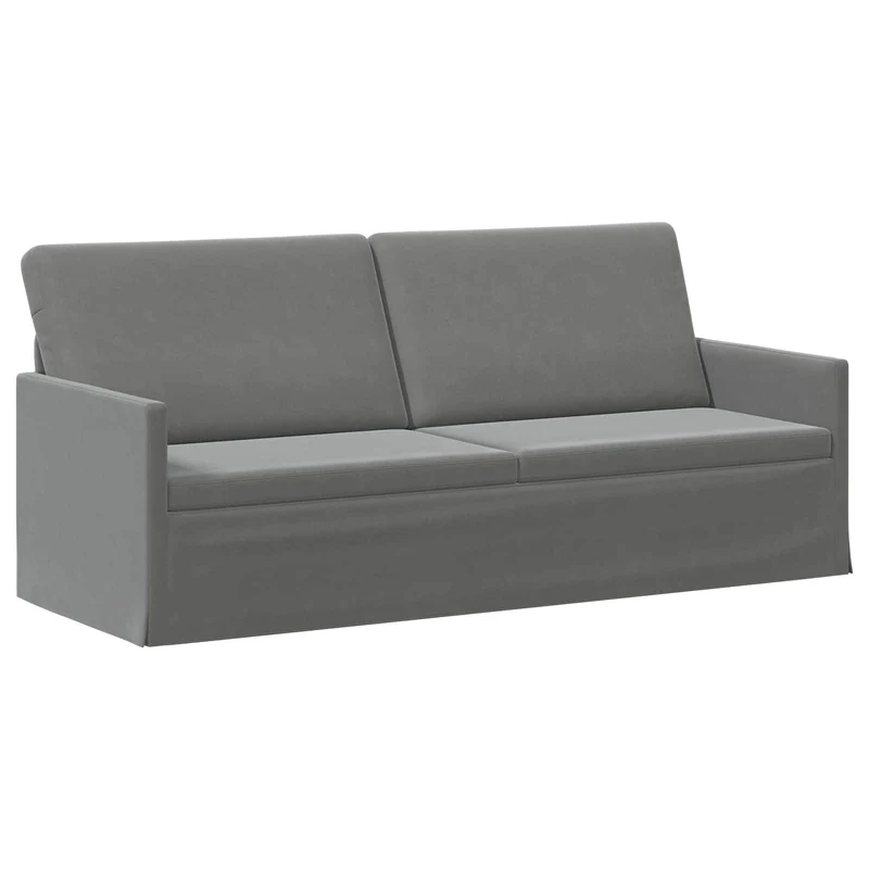 3 Seater Sofa Dark Grey 190 x 81 x 82 cm Velvet
