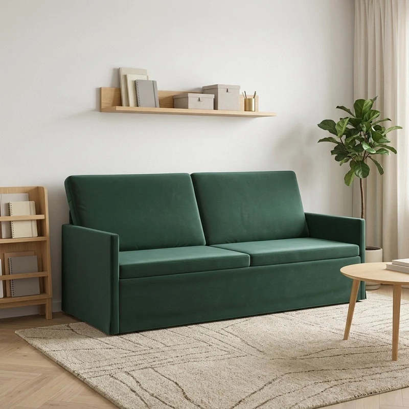 3 Seater Sofa Dark Green 190 x 81 x 82 cm Velvet