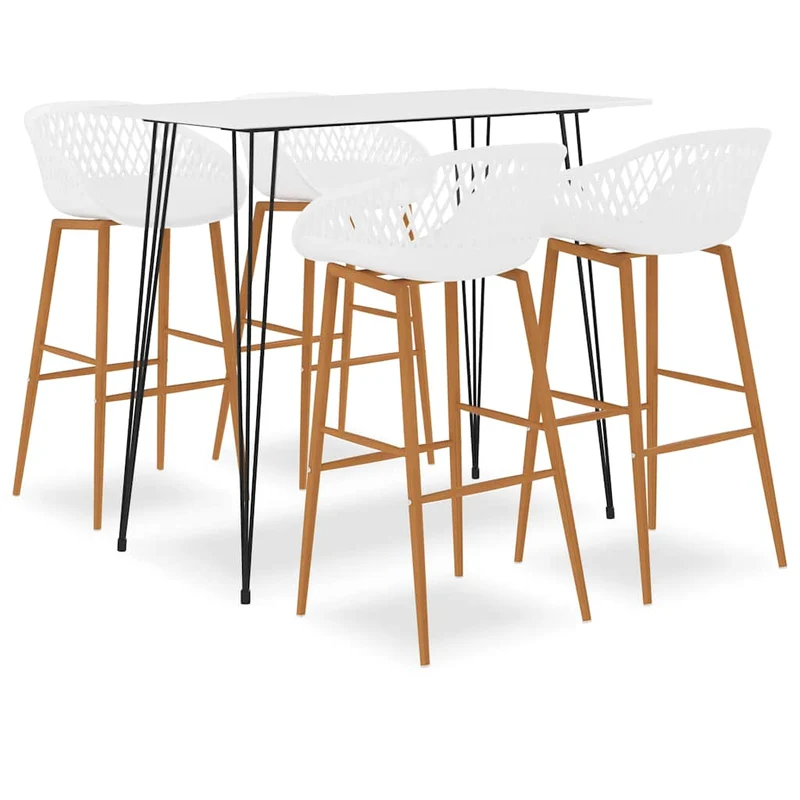 5 Piece Bar Set White