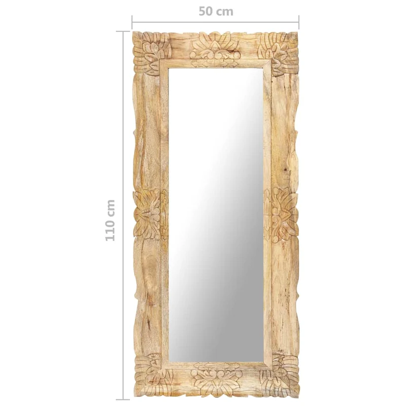 321637 vidaXL Mirror 110x50 cm Solid Mango Wood