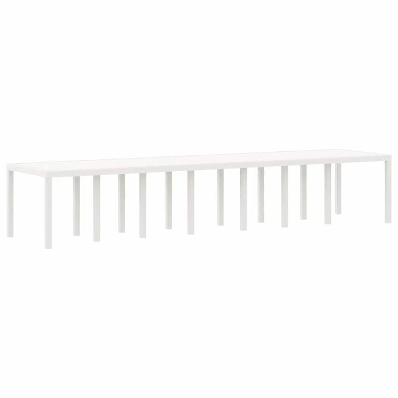 Garden Table White 400 x 100 x 73 cm Poly Rattan