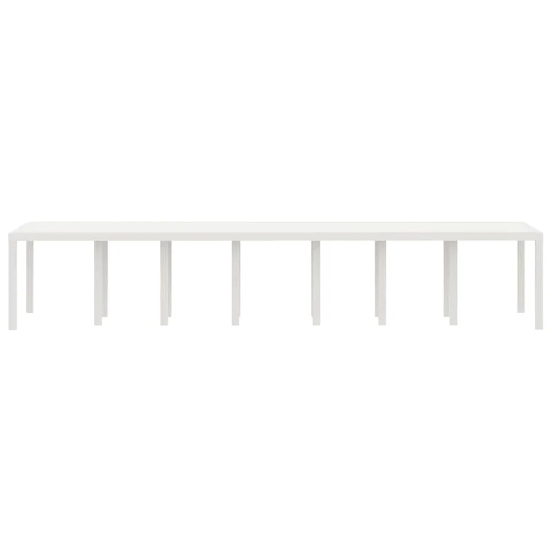 Garden Table White 400 x 100 x 73 cm Poly Rattan