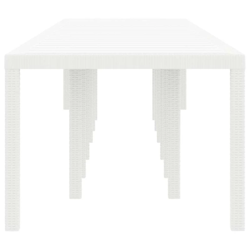 Garden Table White 400 x 100 x 73 cm Poly Rattan