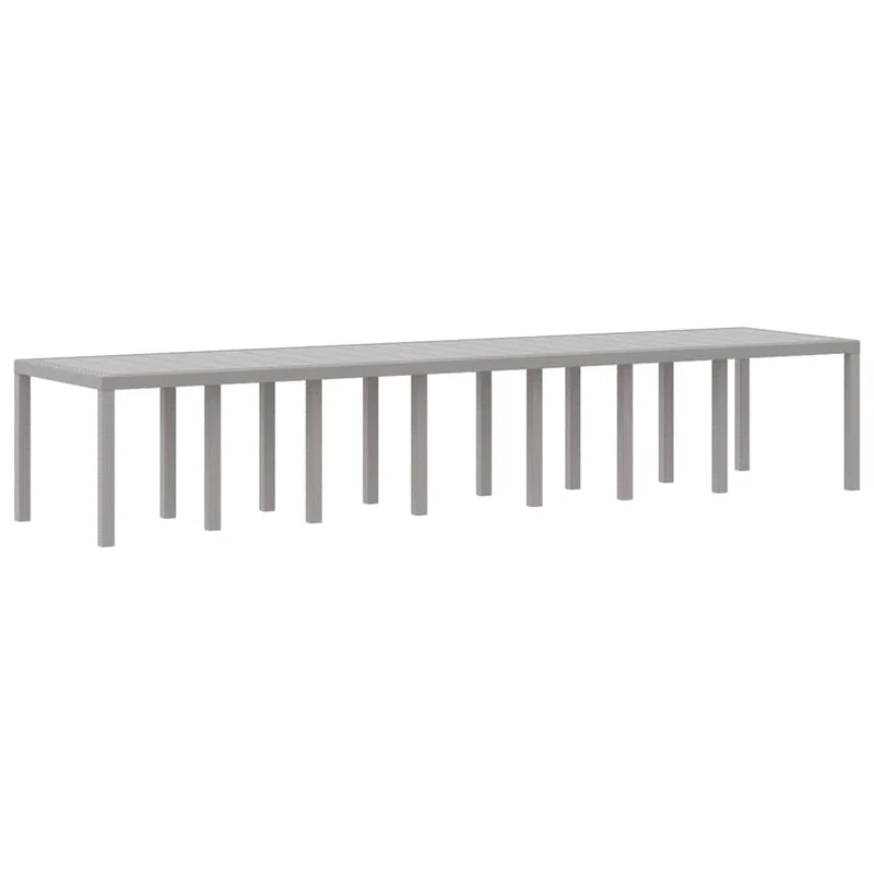 Garden Table Light Grey 400 x 100 x 73 cm Poly Rattan
