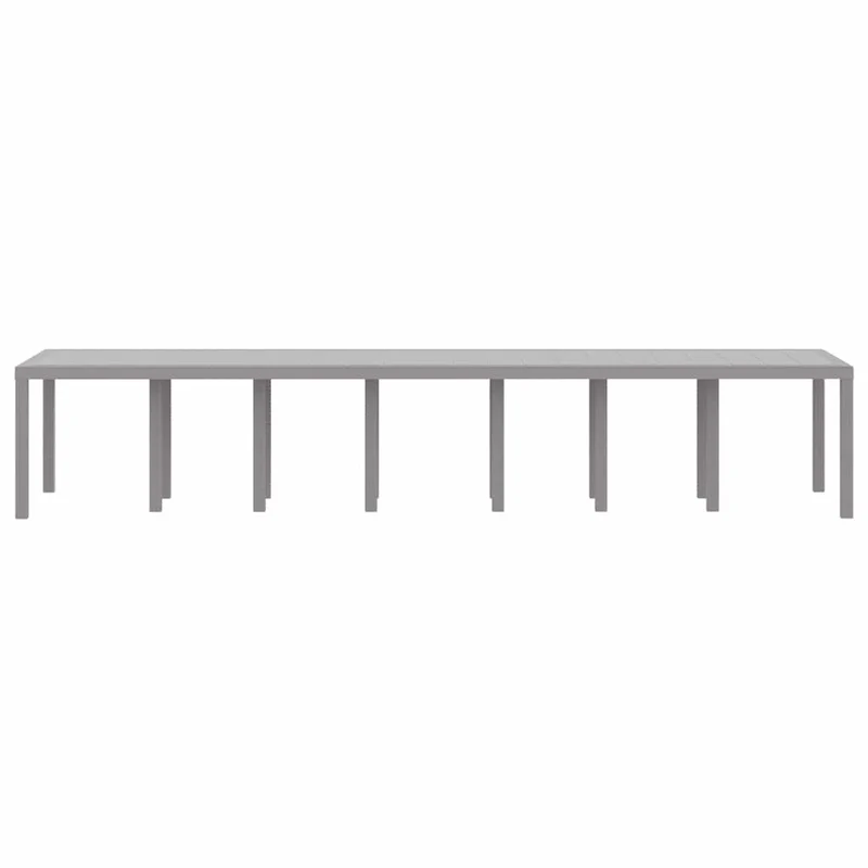 Garden Table Light Grey 400 x 100 x 73 cm Poly Rattan