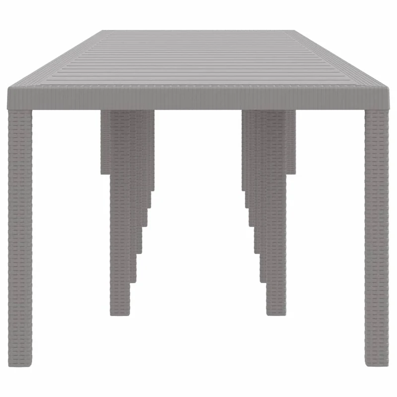 Garden Table Light Grey 400 x 100 x 73 cm Poly Rattan