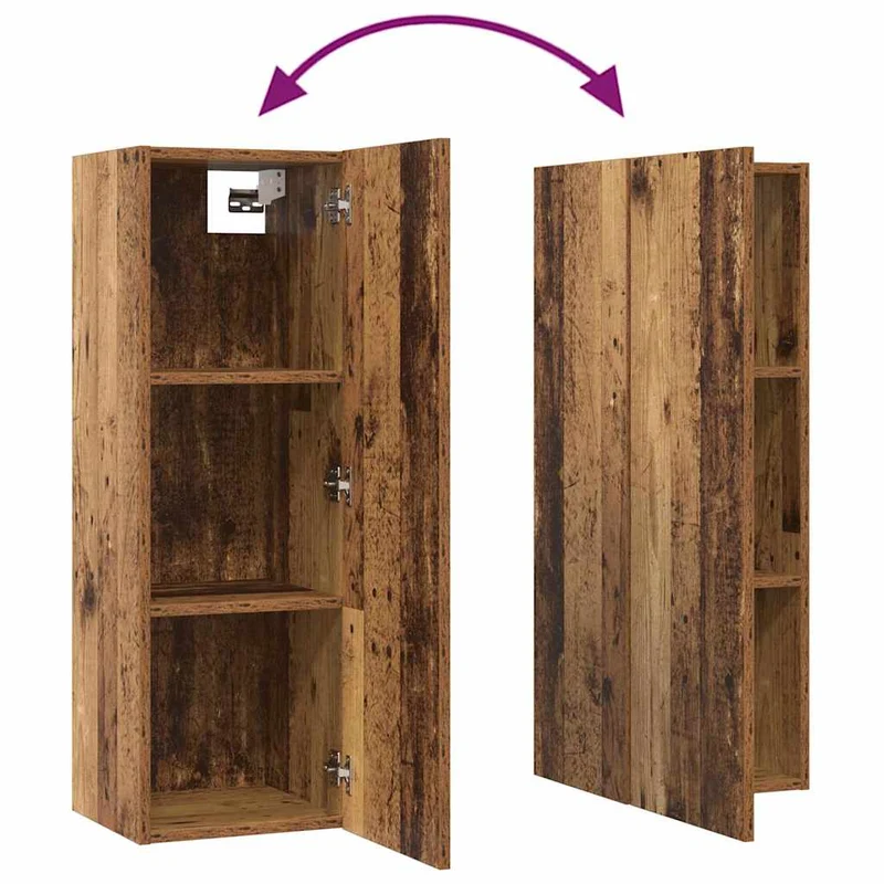 TV Cabinet Set 10 pcs Old Wood Engineered Wood