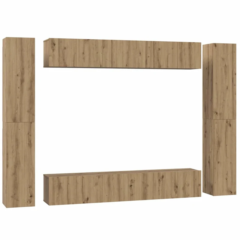 TV Cabinet Set 10 pcs Artisan Oak Engineered Wood