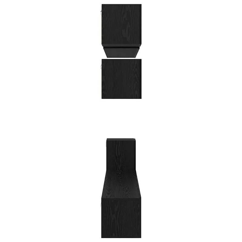 TV Cabinet Set 8 pcs Black Oak Engineered Wood
