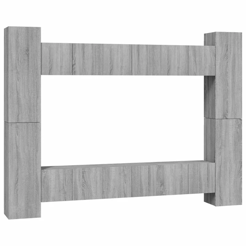 10 Piece TV Cabinet Set Grey Sonoma Engineered Wood