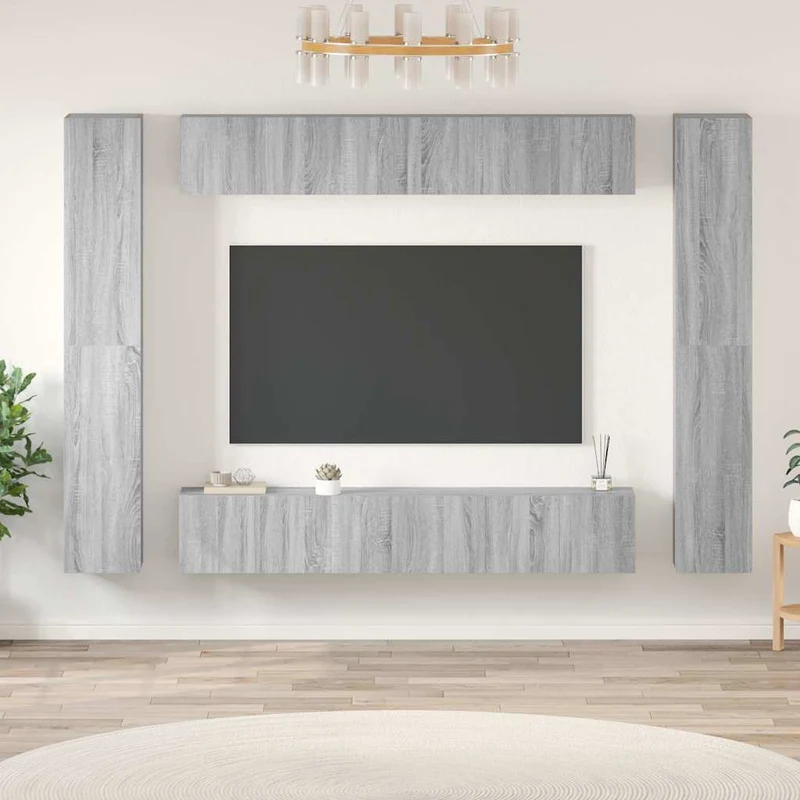 10 Piece TV Cabinet Set Grey Sonoma Engineered Wood