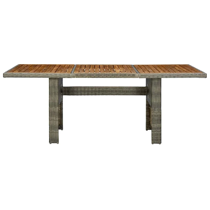 313314 vidaXL Garden Table Brown Poly Rattan and Solid Acacia Wood