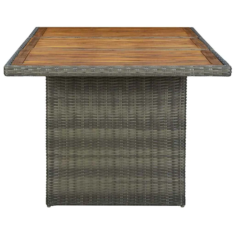 313314 vidaXL Garden Table Brown Poly Rattan and Solid Acacia Wood