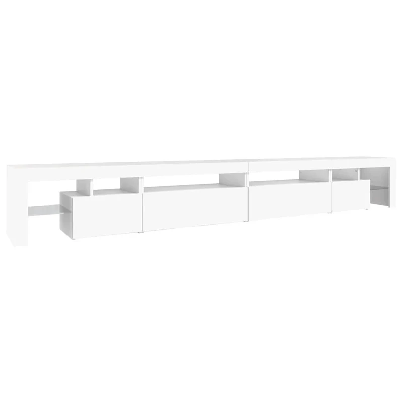 TV Cabinet with LED Lights White 290x36,5x40 cm
