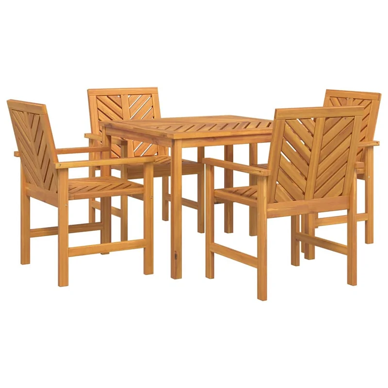 Garden Dining Set 5 pcs Brown 90 x 90 x 74 cm Solid Acacia Wood