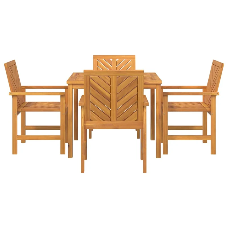Garden Dining Set 5 pcs Brown 90 x 90 x 74 cm Solid Acacia Wood