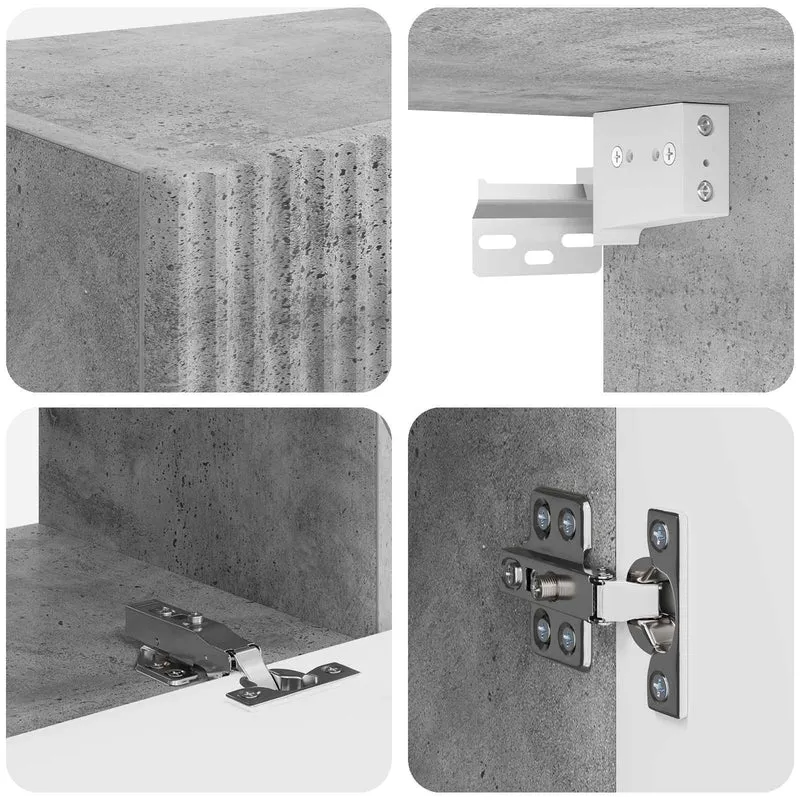 TV Cabinet Set 4 pcs Concrete Grey Engineered Wood