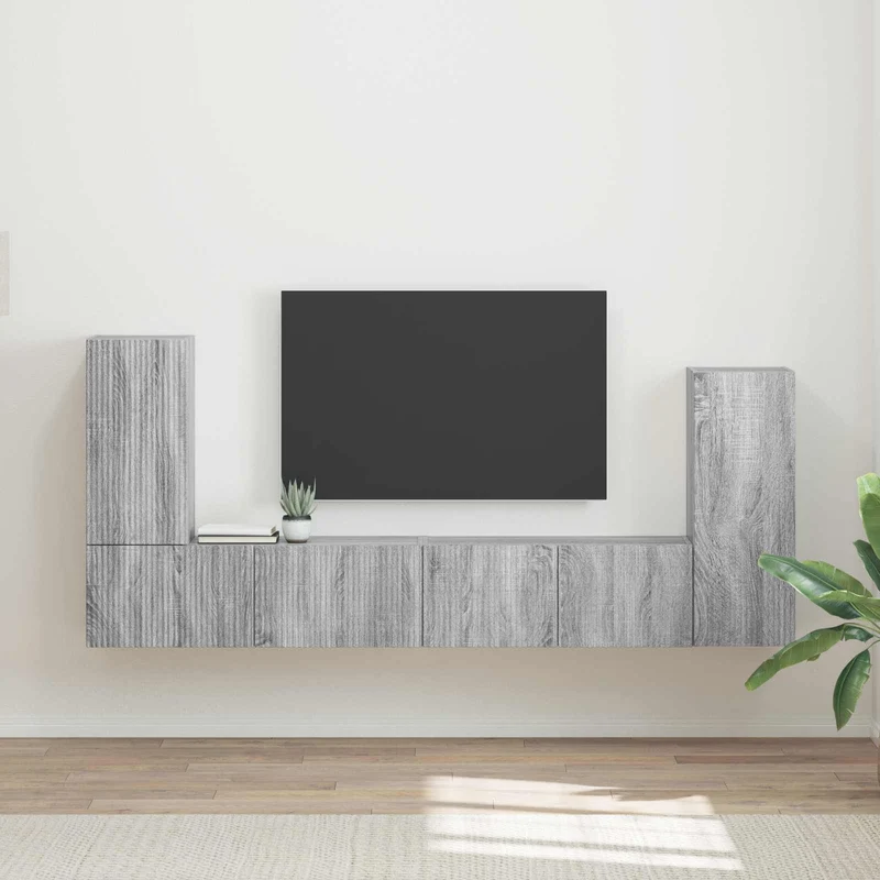 TV Cabinet Set 4 pcs Grey Sonoma Engineered Wood