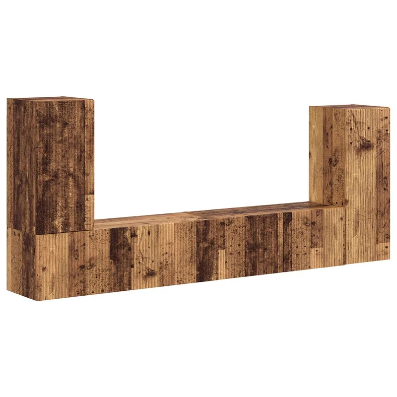 TV Cabinet Set 4 pcs Old Wood Engineered Wood