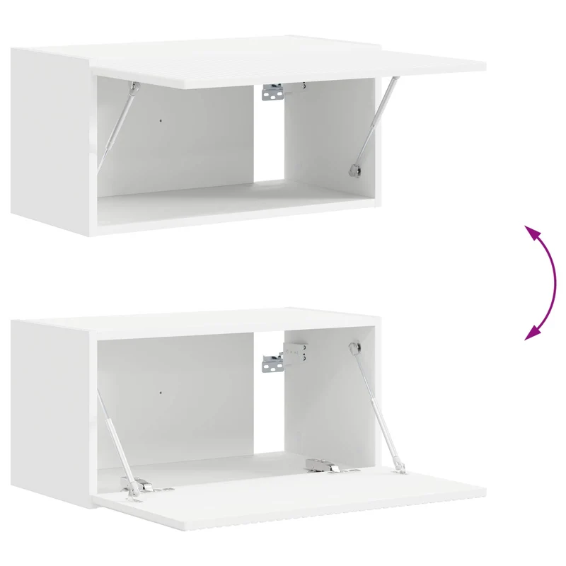 TV Cabinet Set 8 pcs White Engineered Wood