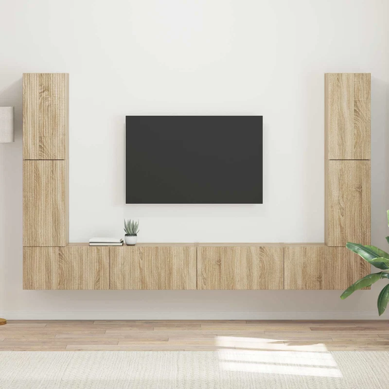 TV Cabinet Set 8 pcs Sonoma Oak Engineered Wood