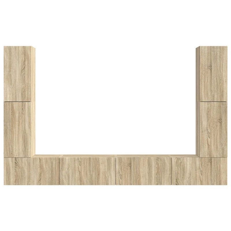 TV Cabinet Set 8 pcs Sonoma Oak Engineered Wood