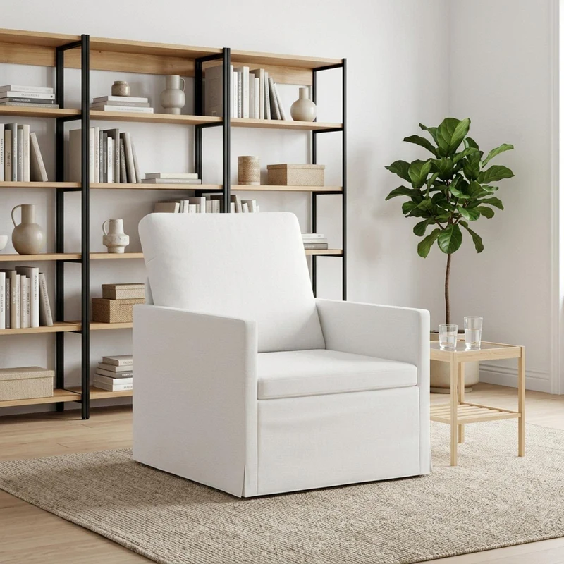 Armchair White 70 x 81 x 82 cm Fabric