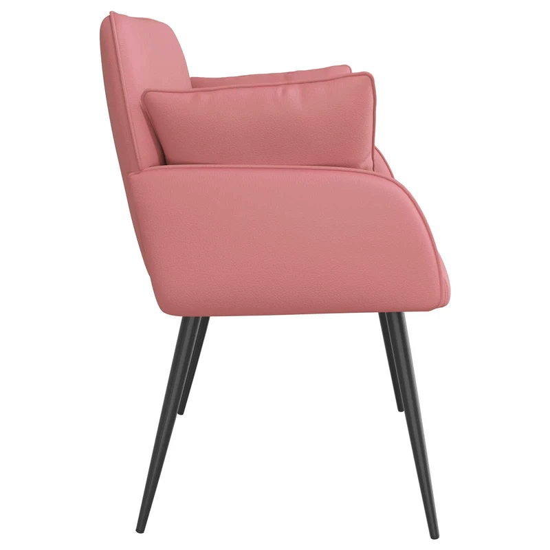 2 Seater Sofa with Metal Legs 2-Seater Pink Faux Leather